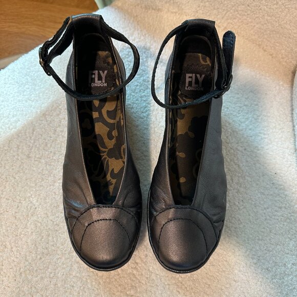 FLY LONDON Yase Ankle Strap Wedge | 38 US 7.5-8 | Graphite Pewter silver gray - Picture 8 of 9